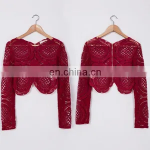 2016 Summer Latest Top Designs For Women Sexy Lace Crop Top thumbnail-6