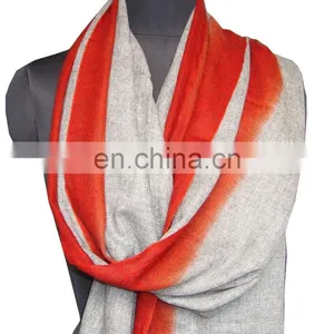 Gauze Pashmina Wool Shawl With Ombre Dye thumbnail-4