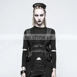 Punk Rave Gothic Black Chest Harness-top With Pockets S-217 thumbnail-1