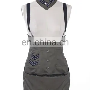 Military Uniform High Waist Dress-skirt With a Choker thumbnail-1
