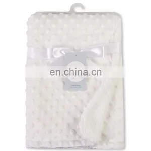 Wholesale Cheap Pink Minky Dot Baby Blankets for Newborn Baby Girls thumbnail-3
