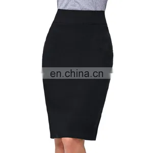 Kate Kasin Occident Women's OL High Stretchy Hips-Wrapped Pencil Skirt 24" KK000275-1 thumbnail-1
