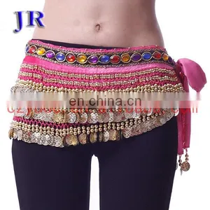 Y-2002 Wholesale Cheap 248 Coins and 338 Coins Velvet Belly Dance Hip Scarf Belt for Women thumbnail-1