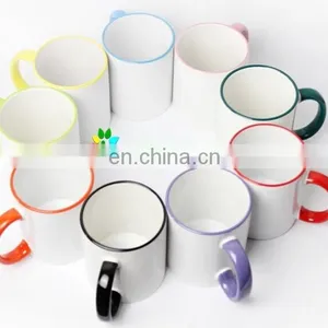 11oz Rim Color Handle Mug Blue thumbnail-2