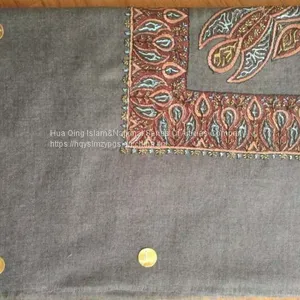 Arab Wool Embroidery Scarf / Arab Scarf / Arab Wool Acrylic Embroidery Scarf / Muslim Hijab Scarf thumbnail-5