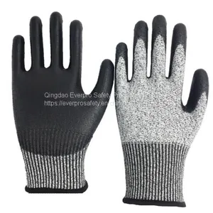 Anti Cut Level 5 13G HPPE Liner PU Dipped Nocry Cut Resistant Gloves With EN388 4543C thumbnail-5
