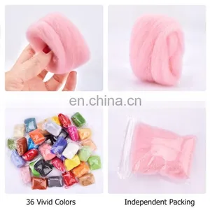 21um Needle Felting DIY Craft Materials White Merino Wool Roving Top thumbnail-4
