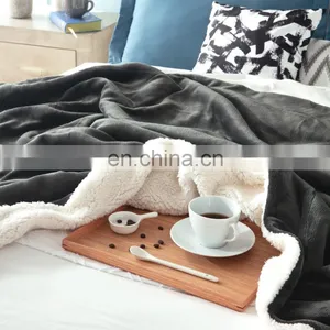 Polar Office Bedroom Convenient Sherpa Blanket With White Lamb thumbnail-6