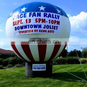 Hot Air Balloon Shaped Inflatable Ground Decoration Rainbow Color Rooftop Balloons for Party Events thumbnail-3