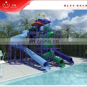 Fiberglass Hot Sales New Barrel and Sled Combination Fiberglass Slides for Water Park thumbnail-6