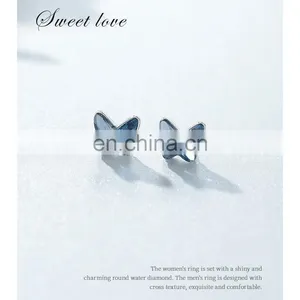 Custom Sterling Silver 925 Wholesale Pure Gold Jewelry Butterfly Hoop Earrings thumbnail-5