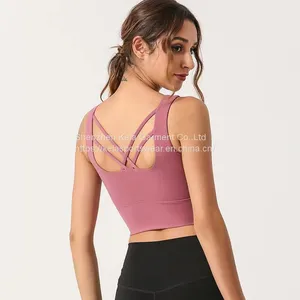 Summer Gym Yoga Wear Clothing Running Yoga Set High Impact Sport Bra Scrunch Butt Seamless Yoga Shorts Set thumbnail-4