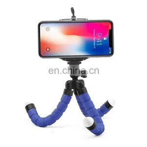 2022 Mini Foldable Tripod Sponge Mobile Phone Holder Flexible Tripods Bracket Selfie Stick Tripod For Camera Accessory thumbnail-3
