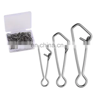 JOHNCOO 100PCS Wholesale Snap Lock Swivel Metal Fishing Pin Loop Fish Hook Accessory thumbnail-1