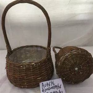High Quality Custom Big Willow Wicker Storage Baskets With Handles thumbnail-2