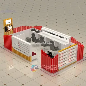 Popular 3D Sunglass Showcase Kiosk Counter Shop Wood Kiosk thumbnail-3