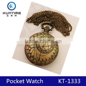 Classic Vintage Pocket Watch Mechanical Pocket Watch With Compass China Watch Factory thumbnail-1
