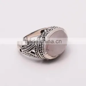 ROSE QUARTZ RING ,925 Sterling Silver Jewelry Wholesale,WHOLESALE SILVER JEWELRY,SILVER EXPORTER,SILVER JEWELRY FROM INDIA thumbnail-2