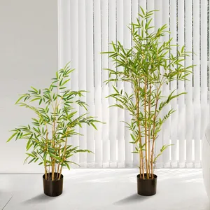 Wholesale Artificial Bamboo Plants Leaves Bonsai for Garden Decoration Artificial Bamboo Decor Tree for Hotel thumbnail-2