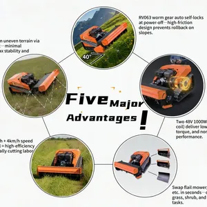 Rugby Rough Areas Vegetation Mowing MTSK800 Industrial Gasoline Remote Control Lawn Mower Wholesale thumbnail-2