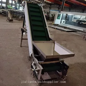 Inclined Cleated Conveyor With Hopper for Material Handling and Sorting thumbnail-2