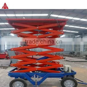 6m 300kg Excellent Quality Four Wheel Mobile Scissor Lift Platform thumbnail-2