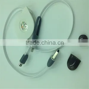 2016 New Hot Sale Cheap Flexible Wholesale Usb Cable Retracble Noodles 2 in 1 Charger Usb Cable thumbnail-4