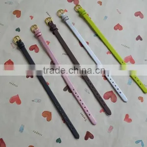 Plain Leather Bracelet With Gold Buckle thumbnail-1