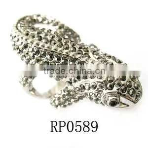 Fashion Gold Crystal Lizard Animal Ring thumbnail-1