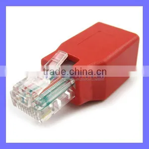 M/F Double Splitter Male Female RJ45 Net Jack Adapter thumbnail-1