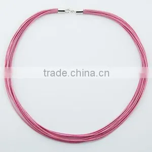 Cotton Choker Necklace Delightful Pink Color thumbnail-1