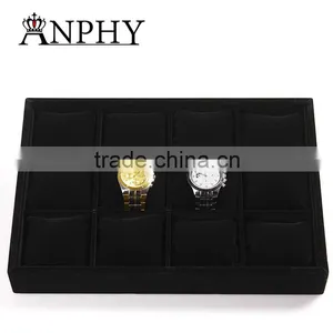 12 Grid Slots Black Color Jewelry Organizer Watches Display Storage Box Case Gift Boxes Bracelet Display Shelf thumbnail-1