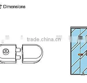 KG-05G High Quality Sliding Glass Door Lock/tempered Glass Door Lock thumbnail-3