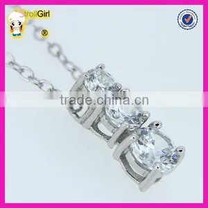 925 Sterling Silver Jewelry Wholesale 3pieces White Stone Designer Zircon Necklace thumbnail-3