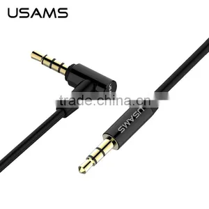 USAMS SJ064 L Shaped Aux Cable With MIC For Universal Mobile Phone 1m Stereo Audio Cable for Speaker thumbnail-2