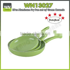 Green Color Ceramic Coating Pan With Bakelite Handle Fry Pan With Divider Ceramic Frying Pan thumbnail-1