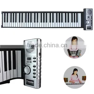 61 Keys Portable MIDI Flexible Keyboard Roll Up Piano thumbnail-1