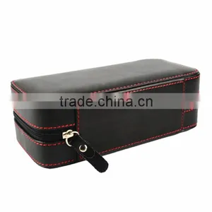 Hangzhou Manufacturer Custom 8 Slot Black Leather Watch Storage Box With Zipper thumbnail-3