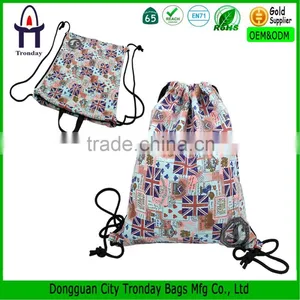 Customized Printing Canvas Backpack Drawstring Bag, Shopping Bag With Handle thumbnail-1