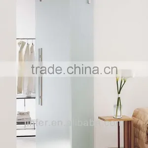 Modern Stainless Steel Glass Sliding Barn Door New Bar Track SD0117600 thumbnail-1