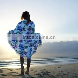 Wholesale Round Beach Towel With Tassels in Stock thumbnail-1