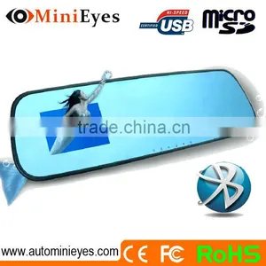 4.3'' Blue Screen Car Mirror With Rearview Camera DVR and Camera Car Side Mirrors thumbnail-1