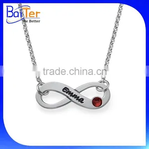 Custom Created CZ Cubic Zircon 925 Sterling Silver Diamond Infinity Necklace With Diamond thumbnail-3