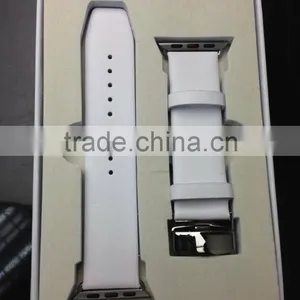 2015 New White Color for Apple Watch Bands , Best Quality Leather Watchbands for Apple Watch thumbnail-1