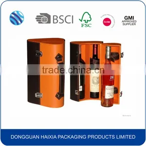 Hot Selling Luxury PU Leather Wine Bottle Shape Box thumbnail-1