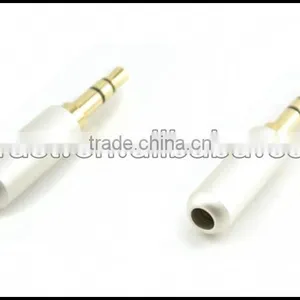 Audio Gade OEM Hi End Gold Plated 3.5-W Gold Plated 3.5MM Stereo Plug Male Headphone Terminal White thumbnail-2