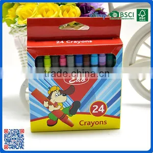2016 Wholesale 24 Colors Crayon Into Paper Box for Drawing From China thumbnail-1