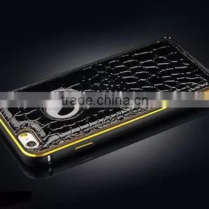 For IPhone 5/5s Crocodile Back Leather With Metal Frame Phone Case,newest Design for Iphone 5/5s Case thumbnail-4