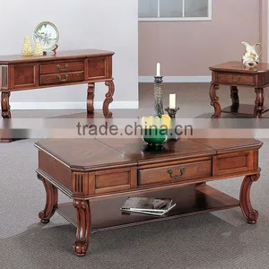 CF30048 High Grade Carved Wood Coffee End Sofa Table & Luxury Wood Furniture & Akzonobel Paint Furnitu thumbnail-1