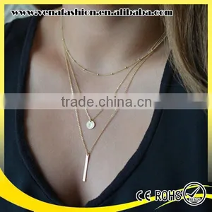 Copper Bead Long Plain Gold Necklace for Women Designs thumbnail-6